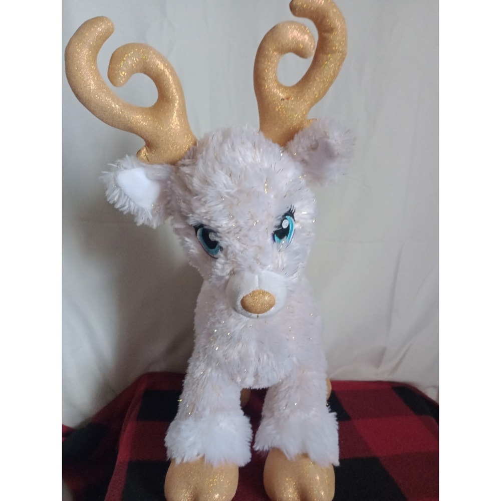 Build A Bear Glisten Reindeer Plush Stuffed Animal Toy Glitter Antlers Lights Up